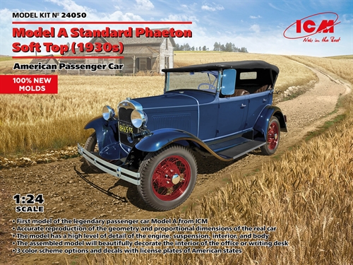 ICM 24050 Model A Standard Phaeton blød top (1930'erne) 1/24