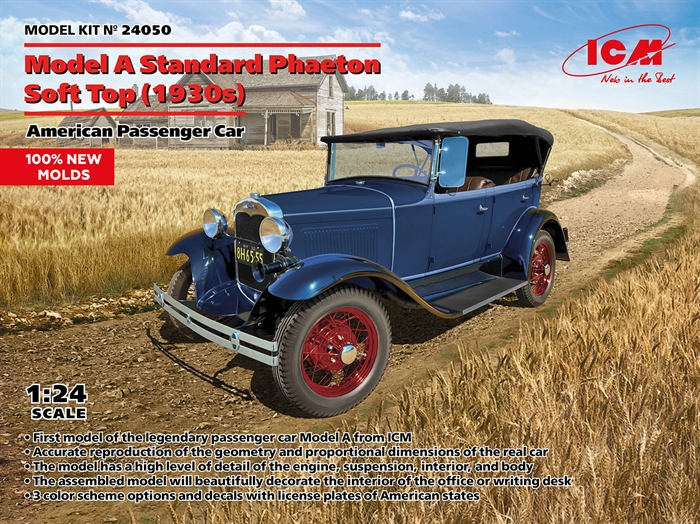 ICM 24050 Model A Standard Phaeton blød top (1930\'erne) 1/24