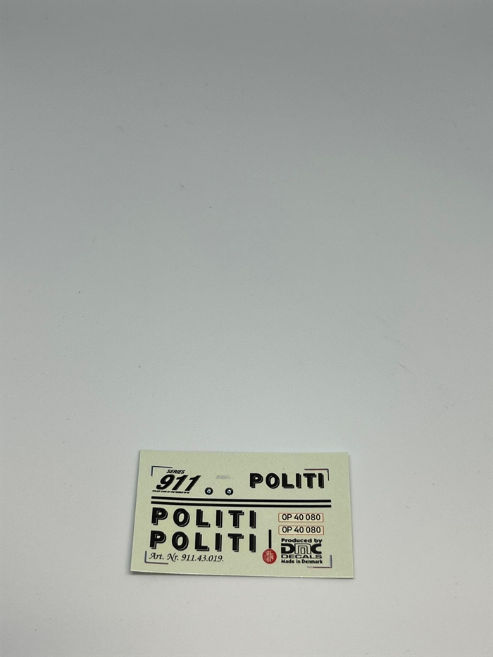 DMC Decals DP 911.043.019 Politi 1:43