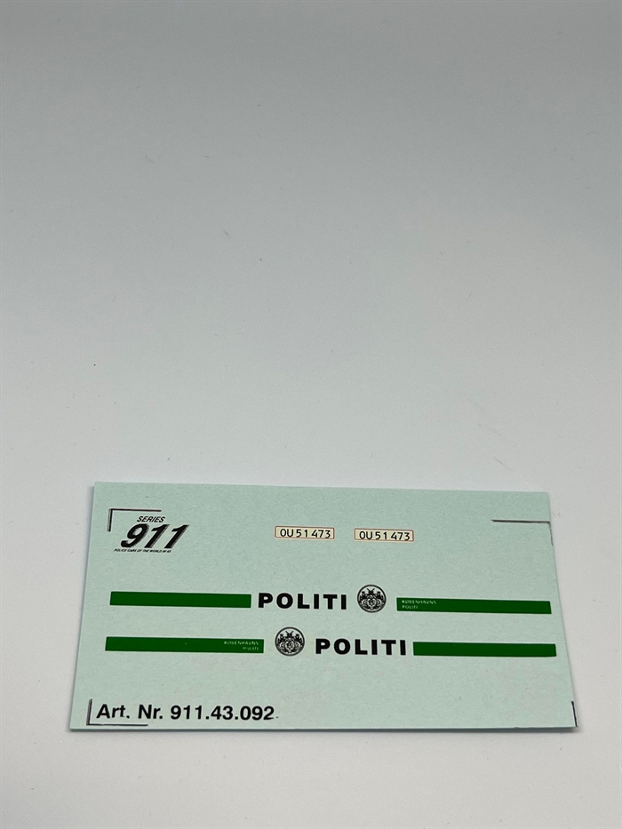 DMC Decals DP 911.43.092 Politi 1:43