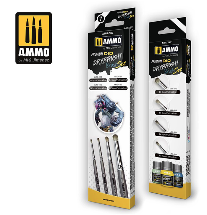 Ammo by MIG 7607 Premium Dio Drybrush Set