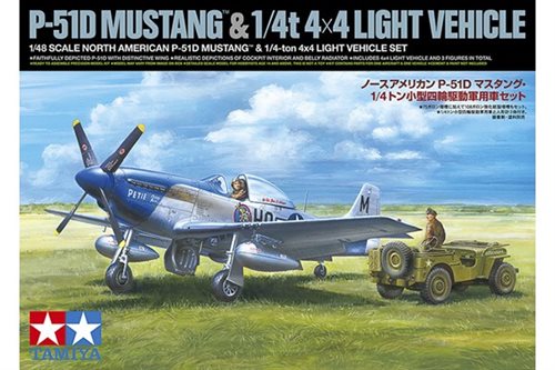 Tamiya 25205 NORTH AMERICAN P-51D MUSTANG™ & 1/4-TON 4X4 1/48