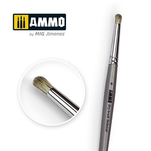 Ammo by MIG 8702 6  AMMO Drybrush Technical Brush