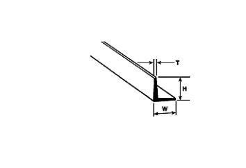 Plastruct 90504 Polystyren vinkel, 3,2mm x 3,2mm x 0,8mm, længde 60,9 cm, 7 stk