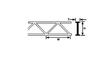 Plastruct 90656 Polystyren Warren Style 1 Open Web Truss, 15,9mm x 27.8mm x 6,4mm længde 30,2 cm, 2 stk