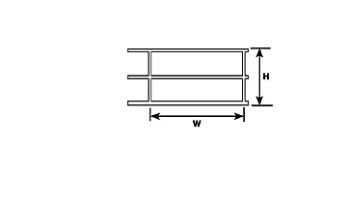 Plastruct 90681 Polystyren Spor N gelænder, hvid 6,7mm x 11,1mm længde 9 cm, 2 stk