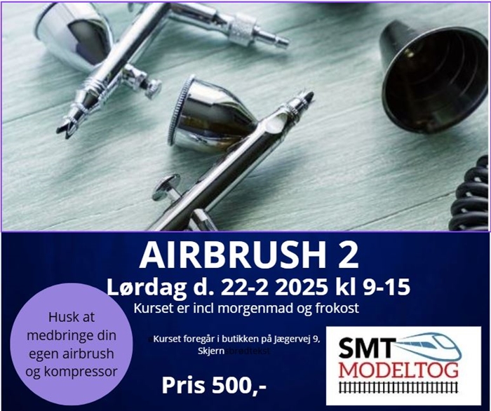 Airbrushkursus 2, Lørdag d. 22-2 kl 9-15