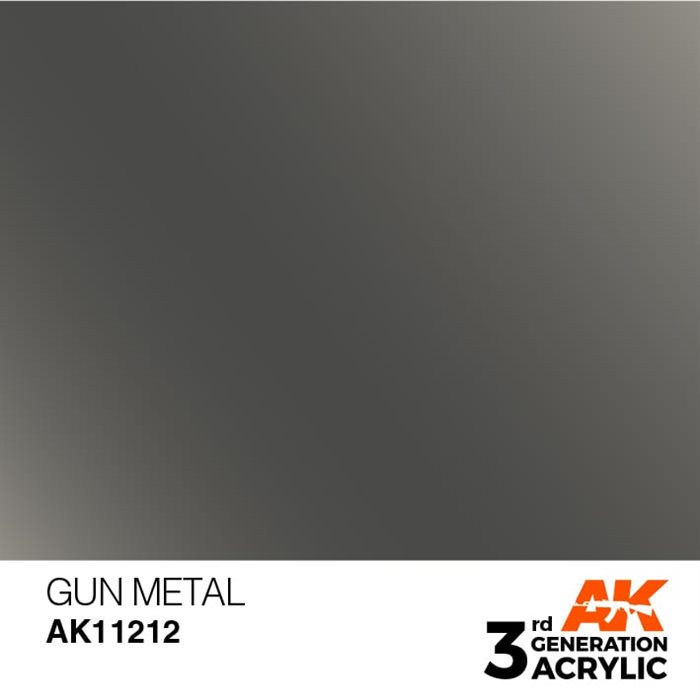 AK11212 Akryl maling, 17 ml, gun metal - metallic