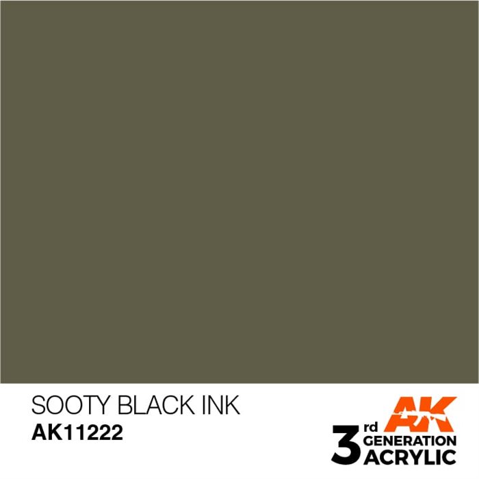 AK11222 Akryl maling, 17 ml, sooty black - ink