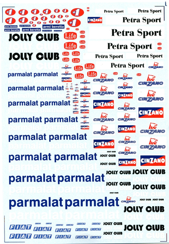 DMC Decals SP-077 Italienske sponsordecals 1/24 - 1/32 - 1/43