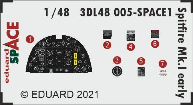 Eduard 3DL48005 Supermarine Spitfire Mk.I Early 1/48