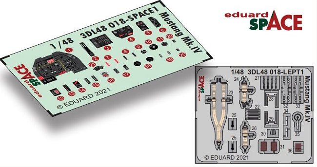 Eduard 3DL48018 North American Mustang Mk.IV 1/48