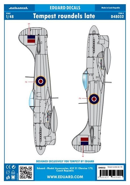 Eduard D48032 Hawker Tempest Late Roundels 1/48