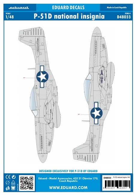 Eduard D48033 North American P-51D National Insignia 1/48