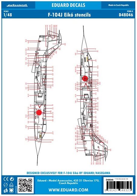 Eduard D48046 Lockheed F-104J Eikó Stencils 1/48
