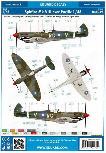 Eduard D48049 Spitfire Mk.VIII Over the Pacific 1/48