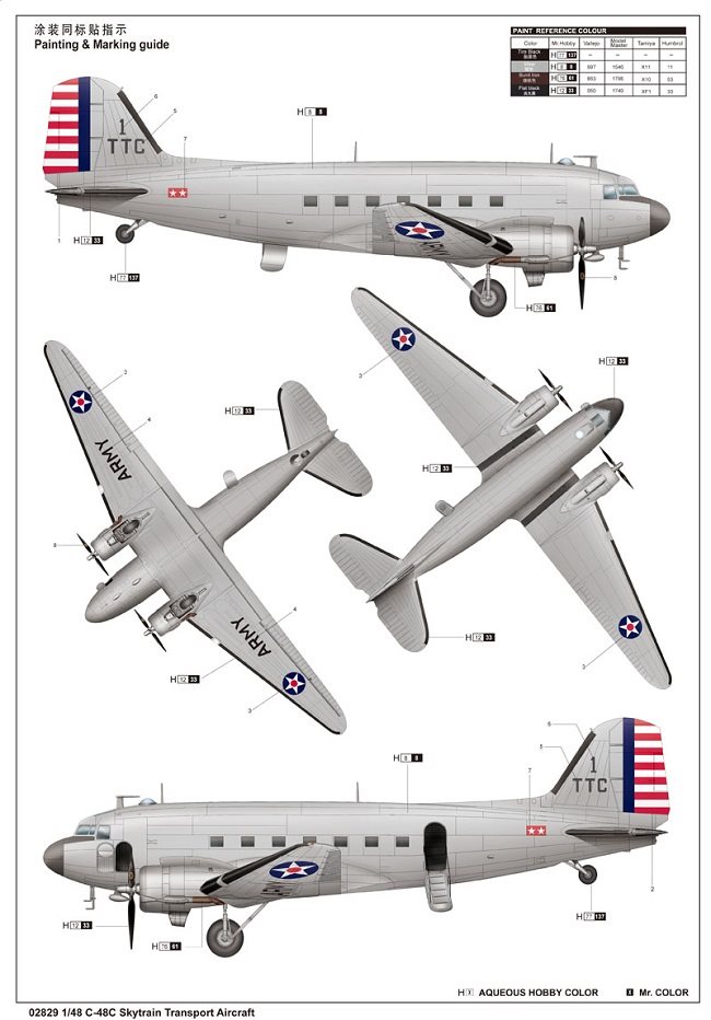 Trumpeter 02829 Douglas C-48C Skytrain/DC 3