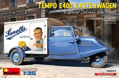 MiniArt 38047  TEMPO E400 KASTENWAGEN 3-WHEEL DELIVERY BOX TRACK 1/35