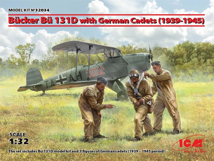 ICM 32034 Bücker Bü 131D med tyske kadetter (1939-45) 1/32