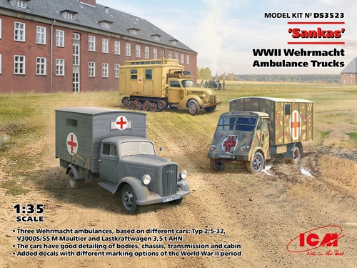 ICM DS3523 'Sankas' WWII Wehrmacht ambulancelastbiler 1/35