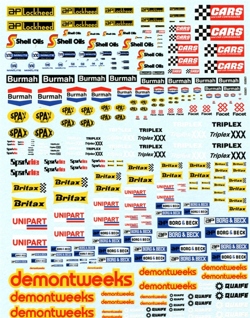 DMC Decals SP-064 Britiske Sponsordecals 1/24 - 1/32 - 1/43