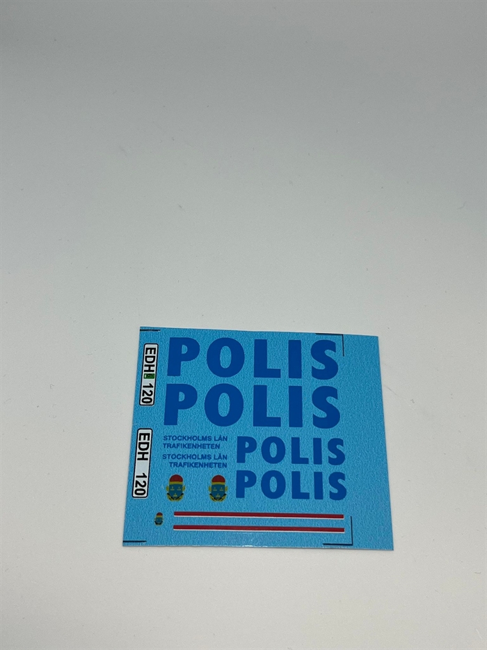 DMC Decals 24-19 Polis-Sverige blå